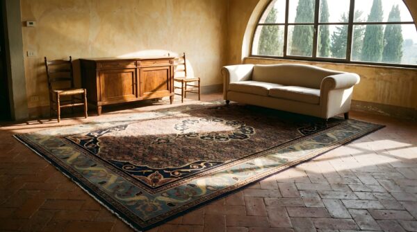 Small antique square bidjar persian medallion hand knotted wool rug 13 Small antique square bidjar persian medallion hand knotted wool rug (sku 24734) - room view