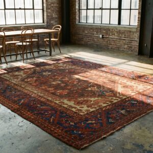 Small Antique Square Tribal Turkish Late 19th Century Kula Rug (SKU 18340) - room view