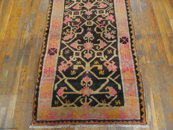 Small antique tribal indian brown earth tone color scatter rug 6 Small antique tribal indian brown earth tone color scatter rug (sku 21146) - room view