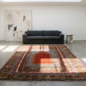 Small Tribal Antique Mid 19th Century Turkish Kirshehir Muslim Prayer Rug (SKU 21207) - room view