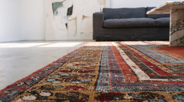 Small tribal antique mid 19th century turkish kirshehir muslim prayer rug 5 Small tribal antique mid 19th century turkish kirshehir muslim prayer rug (sku 21207) - in-room detail
