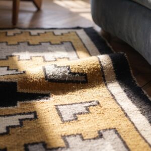 Small Antique Tribal Navajo Flatweave Native American Area Rug (SKU 21244) - in-room detail