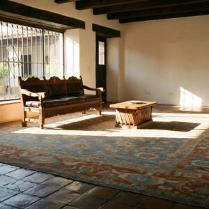 Soft Light Blue Color Antique Oversized Large Scale All Over Design Persian Sultanabad Rug (SKU 23846) - room view