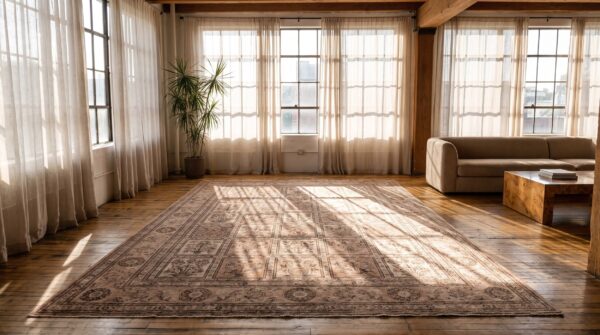 Soft neutral color fine antique late 19th century large garden design persian tabriz rug 8 Soft neutral color fine antique late 19th century large garden design persian tabriz rug (sku 20860) - room view