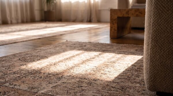 Soft neutral color fine antique late 19th century large garden design persian tabriz rug 9 Soft neutral color fine antique late 19th century large garden design persian tabriz rug (sku 20860) - in-room detail