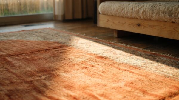 Solid red open field antique tribal large size persian sultanabad rug (sku 19774) - in-room detail