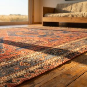 Antique Soumak Caucasian Allover Geometric Flat Weave Rug (SKU 18688) - in-room detail