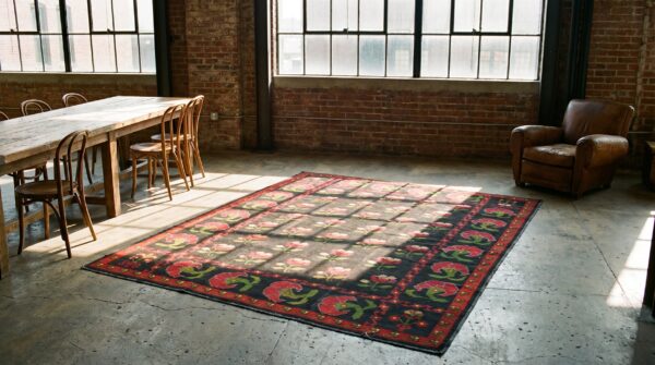 Antique spanish - cuenca carpet spanish knotted rug 3 Antique spanish - cuenca carpet spanish knotted rug (sku 17171) - room view