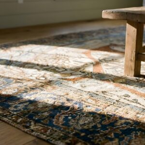 Spectacular Fine Weave Luxurious Antique Collectible Mid 19th Century Persian Silk Heriz Rug (SKU 24974) - in-room detail
