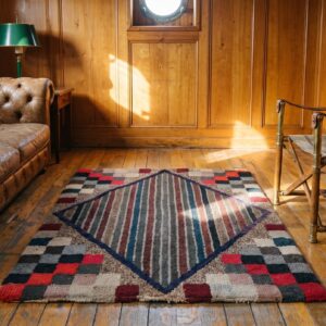 Antique Square American Hooked Rug America Multicolor 1920s (SKU 20476) - room view
