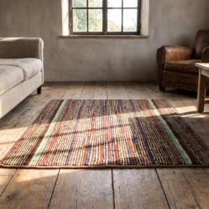 Antique Square American Hooked Rug Multicolor 1890s (SKU 20483) - room view