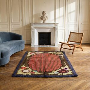 Square Wool Antique American Hooked Small Scatter Size 1935 Rug (SKU 17634) - room view