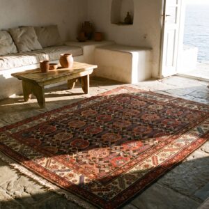 Antique Square Malayer Persian Tribal Geometric Rug - 1920s (SKU 21110) - room view