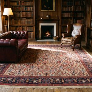 Antique Square Tribal NW Persian Shrub Design Bakshaish Rug (SKU 24524) - room view