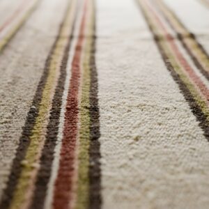 Antique Striped Native American Flatweave Navajo Light Ivory Color Rug (SKU 25542) - in-room detail