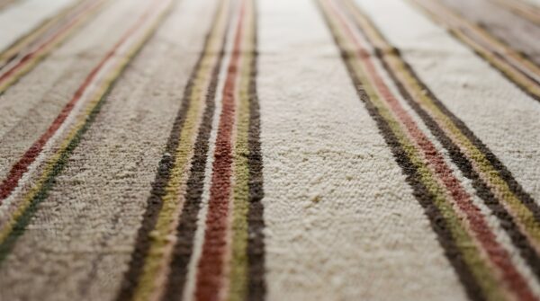 Antique striped native american flatweave navajo light ivory color rug 10 Antique striped native american flatweave navajo light ivory color rug (sku 25542) - in-room detail