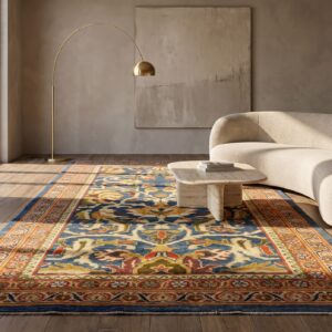 Antique Sultanabad Persian Hallway Runner Rug - Light Blue Wool Pile (SKU 22724) - room view