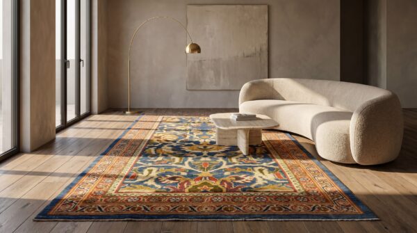 Antique sultanabad persian hallway runner rug - light blue wool pile 8 Antique sultanabad persian hallway runner rug - light blue wool pile (sku 22724) - room view