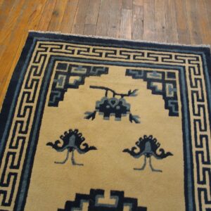 Antique Swastika Medallion Pattern Small Scatter Size Mongolian Rug (SKU 21177) - room view