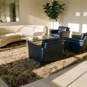 Antique Tahran Persian Allover Floral Knotted Rug (SKU 25213) - room view