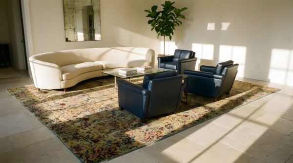 Antique tahran persian allover floral knotted rug 8 Antique tahran persian allover floral knotted rug (sku 25213) - room view
