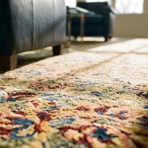 Antique Tahran Persian Allover Floral Knotted Rug (SKU 25213) - in-room detail