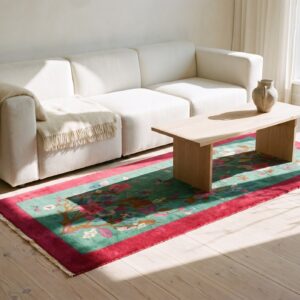 Antique Teal Seafoam Green Color Chinese Deco Scatter Size Small Rug (SKU 24489) - room view
