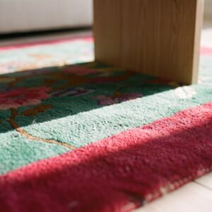 Antique Teal Seafoam Green Color Chinese Deco Scatter Size Small Rug (SKU 24489) - in-room detail