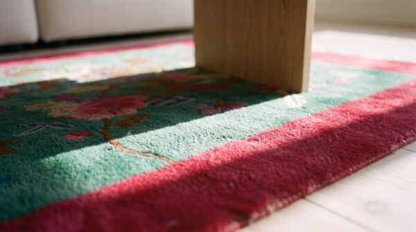 Antique teal seafoam green color chinese deco scatter size small rug (sku 24489) - in-room detail