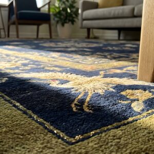 Antique Textile Chinese Allover Floral Knotted Rug (SKU 24584) - in-room detail