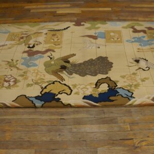 Antique Textile Chinese Allover Floral Beige 1850s Rug (SKU 23958) - in-room detail