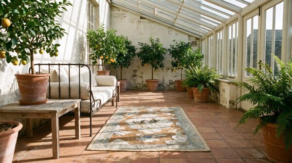 Antique textile small scatter size wool brown, ivory beige cream white rug 7 Antique textile small scatter size wool brown, ivory beige cream white rug (sku 24534) - room view