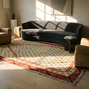 Antique Tribal Cintamani Design Turkish Ghiordes Islamic Prayer Rug (SKU 25636) - room view