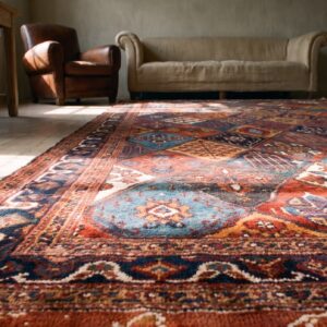 Antique Tribal Garden Design Persian 19th Century Bakhtiari Rug (SKU 19333) - in-room detail