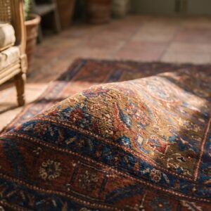 Antique Tribal Geometric Herati Persian Bakshaish Hallway Runner Rug (SKU 17330) - in-room detail