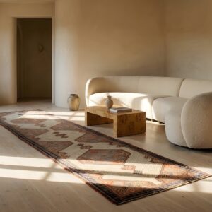 Tribal Geometric Late 19th Century Antique Persian Serab Hallway Runner Rug (SKU 25368) - room view