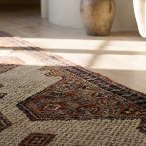 Tribal Geometric Late 19th Century Antique Persian Serab Hallway Runner Rug (SKU 25368) - in-room detail