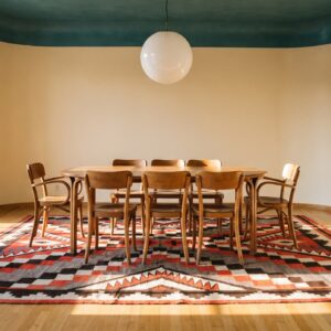 Tribal Geometric Antique Navajo Native American Flatweave Rug (SKU 25473) - room view