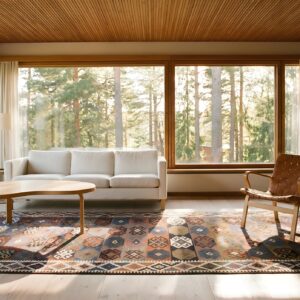 Antique Tribal Geometric NW Persian Flat Weave Kilim Hall Runner Rug (SKU 24639) - room view