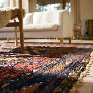 Antique Tribal Geometric Pattern Persian Baluch Rug (SKU 25139) - in-room detail