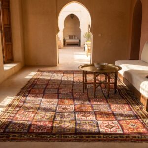 Antique Tribal Geometric Turkish Konya Small 19th Colorful Century Rug (SKU 25737) - room view