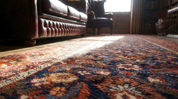 Antique tribal herati pattern blue northwest persian long hallway runner rug 9 Antique tribal herati pattern blue northwest persian long hallway runner rug (sku 24951) - in-room detail