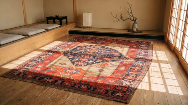 Antique tribal late 19th century persian bidjar sampler rug 7 Antique tribal late 19th century persian bidjar sampler rug (sku 21624) - room view