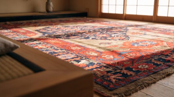 Antique tribal late 19th century persian bidjar sampler rug 8 Antique tribal late 19th century persian bidjar sampler rug (sku 21624) - in-room detail