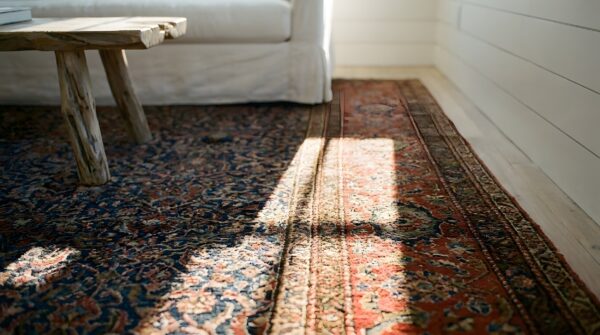 Tribal mid 19th century antique nw persian long and narrow oversized rug (sku 23496) - in-room detail