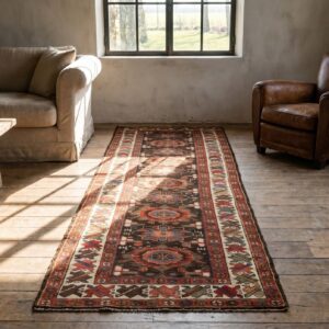 Antique Tribal Mina Khani Northwest Persian Hallway Runner Rug (SKU 19518) - room view