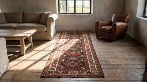 Antique tribal mina khani northwest persian hallway runner rug 9 Antique tribal mina khani northwest persian hallway runner rug (sku 19518) - room view