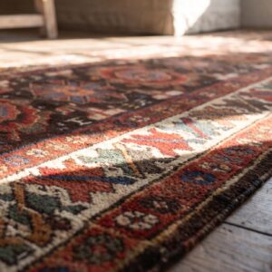 Antique Tribal Mina Khani Northwest Persian Hallway Runner Rug (SKU 19518) - in-room detail
