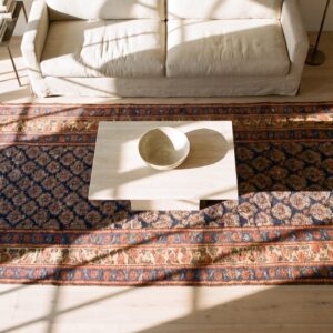 Antique Tribal Paisley NW Persian Hallway Runner Rug (SKU 24286) - styled overhead view