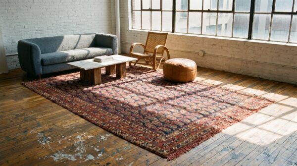 Antique tribal paisley pattern blue persian afshar wool rug 4 Antique tribal paisley pattern blue persian afshar wool rug (sku 18330) - room view